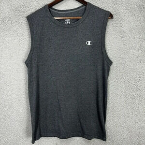 Champion Shirt‎ mens 2XL Blue white logo double dry Tank Top Sleeveless Gym